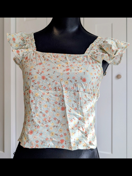 Good Luck Gem Tops - Good Luck Gem Summer Cotton Blend Crop Top with Open Back